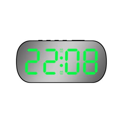 QukAn Digital Alarm Clock Desktop Table Clock Teperature Calendar LED Display Electronic Alarm Clocks Snooze Funtion Night Mode 12/24H (Color : Black Green Light)