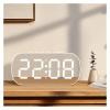 QukAn Digital Alarm Clock Desktop Table Clock Teperature Calendar LED Display Electronic Alarm Clocks Snooze Funtion Night Mode 12/24H (Color : Black Green Light) view 2