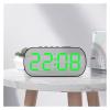 QukAn Digital Alarm Clock Desktop Table Clock Teperature Calendar LED Display Electronic Alarm Clocks Snooze Funtion Night Mode 12/24H (Color : Black Green Light) view 3