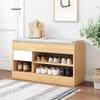 HOBIBA Shoe Storage Bench 2 Tiers 1 Drawer Shoebox with seat and Cushion Corridor Bedroom Living Room Furniture Organizer(Size:60x30x52cm) view 2