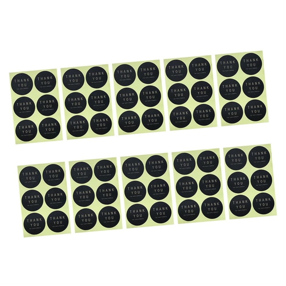 LABRIMP Cellophane Bags for Cookies 10 Sheets Round Sealing Stickers Paper Cookie Bag Labels