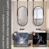 Ceiling Hanging Rod Mirror, Oval Bathroom Mirrors for Wall with Floating Rods Black Metal Framed Hanging Wall Mirror for Vanity Shaving (Size : 40cmx70cm) view 4