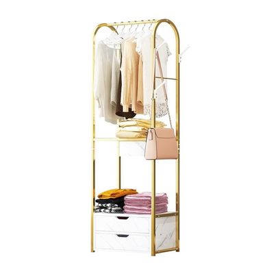 Coat Rack Freestanding Hall Tree Stand Coat Rack Freestanding, Large Coat Rack with 3 Hooks and Storage Box, Multifunctional Steel Rack with 2 Drawers Coat Tree Standing Coat Rack ( Color : A , Size :
