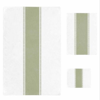 3 Piece Bath Towel Set, Solid Sage Green Luxury Towels Set for Bathroom Soft Bath Shower Towels Absorbent Bathroom Towels Set ( 1 Bath Towel, 1 Hand Towel, 1 Washcloth ) Stripes Modern Minimalism Art