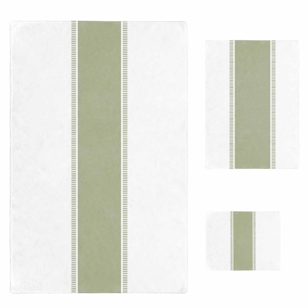 3 Piece Bath Towel Set, Solid Sage Green Luxury Towels Set for Bathroom Soft Bath Shower Towels Absorbent Bathroom Towels Set ( 1 Bath Towel, 1 Hand Towel, 1 Washcloth ) Stripes Modern Minimalism Art
