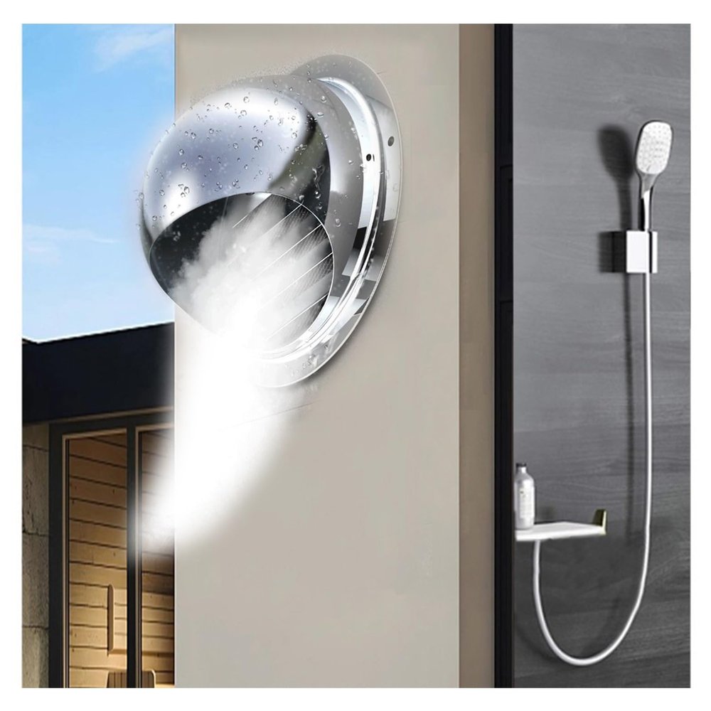 304 Stainless Steel Air Vent Round Grille Ventilation,Air Vent Grille Cover Stainless Steel Round Ventilation Extractor Outlet,Wall Dryer Vent Cap,Hemispherical Design (Size : 160mm/6.30in)