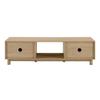 Pemberly Row 58" 2-Door Wood TV Stand with Reeded Fronts - Oak view 4