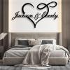 Lunwall Infinity Heart Metal Wall Art, Heart Wall Decor, Infinity Sign, Personalized Wedding & for Couples view 1