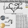 Lunwall Infinity Heart Metal Wall Art, Heart Wall Decor, Infinity Sign, Personalized Wedding & for Couples view 3