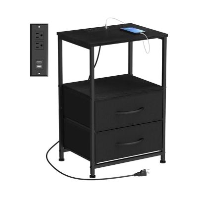 End Table End Table with Bedside Table with USB Ports and Power Outlets Modern Night Stand Nightstand