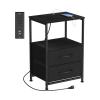End Table End Table with Bedside Table with USB Ports and Power Outlets Modern Night Stand Nightstand view 1