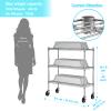 Auslar Bundle of 3-Shelf Storage Wire Shelves Chrome view 3