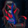 HOFFREE Massage Gaming Chair for Kids Computer Gamer Chair with Footrest and Lumbar Support Reclining PC Game Chair with Headrest for Gaming Room Red and Black view 2