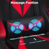 HOFFREE Massage Gaming Chair for Kids Computer Gamer Chair with Footrest and Lumbar Support Reclining PC Game Chair with Headrest for Gaming Room Red and Black view 4