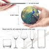 6 Pack Peacock Art Coaster for Drinks with Holder- Country Aesthetics Leather Coasters Waterproof Non-Slip for Kitchen Dining Coffee Bar Wooden Table Decor, Round view 4