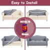 Morbuy Stretch Couch Cover Velvet Sofa Covers, 1-4 Seats Solid Colour Couch Covers Sofa Slipcovers with Elastic Bottom, Furniture Protector for Kids, Pets (2-Seaters,Light Grey) view 3