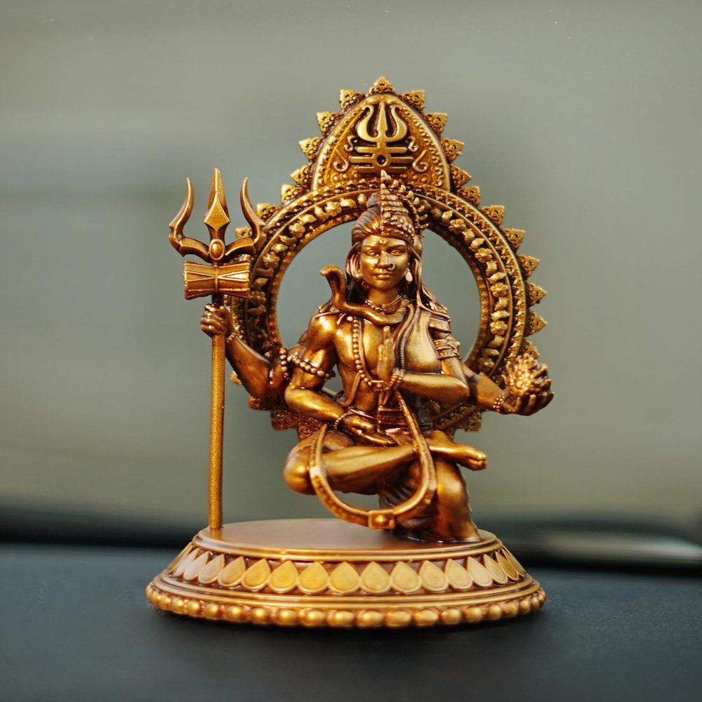 Artarium Ardhanarishvara Statue for Car Dashboard Idol Shiv Parvati Statue for Home Decor and Gift Size 3.93 inch (Pack-1)