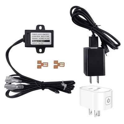 Durablow SH-Y Control Kit for Gas Fireplace with Millivolt Valve, IPI Electronic Ignition Control Module, Works with Any Smart Plug Outlet (Included) (Control Kit + Smart Plug)