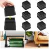 Yookwutar 6 Pack Furniture Risers 2 Inch, Adjustable Bed Risers Heavy Duty for Table Desk Couch Chair Sofa Cabinet Bed Frame Dorm, Square Stackable Table Leg Risers Lift Height 2" or 4", Black view 1