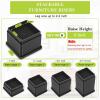 Yookwutar 6 Pack Furniture Risers 2 Inch, Adjustable Bed Risers Heavy Duty for Table Desk Couch Chair Sofa Cabinet Bed Frame Dorm, Square Stackable Table Leg Risers Lift Height 2" or 4", Black view 2