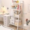 WHYATT 4-Tier Bookshelves, Ladder Shelving, Bathroom Shelves, Bookcase Freestanding, Plant Stand, for Bedroom, Living Room, Bathroom, Kitchen, Small Space (Color : Black, Size : C) view 2