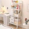 WHYATT 4-Tier Bookshelves, Ladder Shelving, Bathroom Shelves, Bookcase Freestanding, Plant Stand, for Bedroom, Living Room, Bathroom, Kitchen, Small Space (Color : Black, Size : C) view 3