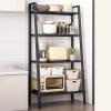 WHYATT 4-Tier Bookshelves, Ladder Shelving, Bathroom Shelves, Bookcase Freestanding, Plant Stand, for Bedroom, Living Room, Bathroom, Kitchen, Small Space (Color : Black, Size : C) view 4