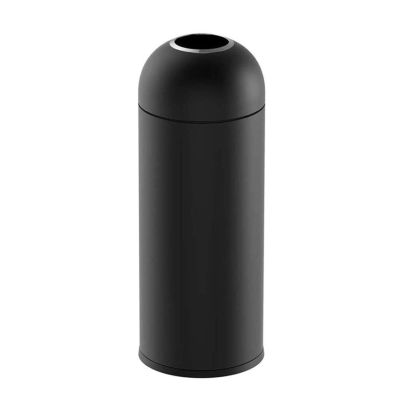 CEMONT Outdoor Trash Can Outdoor Trash Can Open Top Commercial Trash Can Office Outdoor Trash Can 13 Gallon/50L Heavy Duty Trash Can Garbage Can, 38cm*38cm*90cm, Black