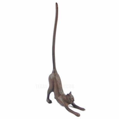 HomeLoft Basics Large Cast Iron Cat Tail Paper Towel Roll Holder Rustic Kitchen Table Bar Decor -bungapepaya