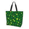 ROSIHODE St. Patrick's Day Shamrock Clover Tote Grocery Bag Shoulder Casual Reusable Bag Large for Women Men view 1