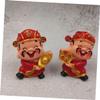 Ciieeo 3pcs God of Wealth Figurines Copper Ingot Statues for Tabletop Decor Creative Home Ornament for Living Room Office Study and More view 4
