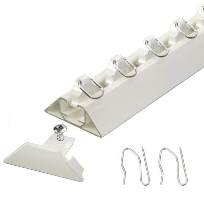 Closet Hanging Rod, Cloakroom V-Shaped Ceiling Curtain Rail with Hook, White Silent Room Divider Rod for Living Room/Bedroom/Closet Privacy Window Rod, Top Seamless Installation ( Size : 1.1m/3.6ft )