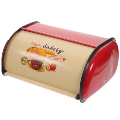 Ciieeo Kitchen Bread Box Vintage Metal Bread Storage Container Cover Multi-function Organizer for Kitchen Counter Retro Design Snacks and Utensils