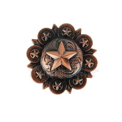 12 Stars Metal Conchos Copper Finish with Screws Leather Wallet Crafts 1.5" -bungapepaya