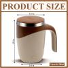 FLECPSNRG Self Stirring Coffee Mug, Rechargeable Automatic Coffee Stirring Mixing Mug, Electric Funny Self Mixing Cup, Stainless Steel Travel Coffee Cup, 380ML, Brown view 2