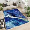 ERAYNA Abstract Blue Marble Area Rugs, Creative Ocean Streamer Art Indoor Non-Slip Kids Rug, Upholstery Rug with Non-Slip Backing for Kids Boys Girls Bedroom Living Room Dining Room Study 2ftx3ft view 3
