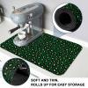 Green Leopard Print Dish Drying Mat for Kitchen Counter, Super Absorbent Quick Dry Coffee Bar Mat Pad Thin Diatomaceous Sink Mat Non Slip Dish Drainer Mat 12''x16'' Spring St. Patrick's Day Holiday view 3