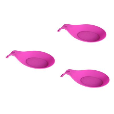 MAGICLULU 3pcs Silicone Spoon Rest Mat Non- Utensil Holder for Kitchen Cooking Rose Gadget for Stove Top Use