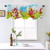 54x18 Inches Candy Dessert Land Green Window Valance Sky Ice Cream House Watermelon Summer Donut Indoor Window Decor Polyester view 1