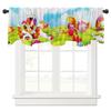 54x18 Inches Candy Dessert Land Green Window Valance Sky Ice Cream House Watermelon Summer Donut Indoor Window Decor Polyester view 2
