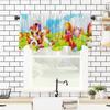 54x18 Inches Candy Dessert Land Green Window Valance Sky Ice Cream House Watermelon Summer Donut Indoor Window Decor Polyester view 4