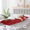 BOBOWUNY Valentine's Day Body Pillow Covers, Soft Bed Throw Pillowcases Breathable Cooling Long Lumbar Body Pillow Sham Cover for Bed Sofa 20x54 Red Gold Valentine Love Heart Rose view 4