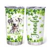 Hyturtle Personalized Gifts Dalmatian Lover - With Lucky Four Leaf Clover Custom Name Coffee Tumbler Cup Stainless Steel 20oz, Dog Lover Gifts For Women, Girl On Birthday, St Patricks Day view 1