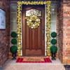 6 FEET Christmas Ball Gold Garland Ornaments Shatterproof Xmas Hanging Balls Decorations for Home Indoor Outdoor Mantel Holiday Party Wedding Tree - White & Gold view 2