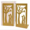 Book Ends Nonskid Bookends Bookends Wrought Iron Anti-Skid Bookend Bookshelf Office Decoration Book Ends Student Desktop Golden Book Stoppers Bookends Decorative view 1