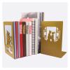 Book Ends Nonskid Bookends Bookends Wrought Iron Anti-Skid Bookend Bookshelf Office Decoration Book Ends Student Desktop Golden Book Stoppers Bookends Decorative view 4