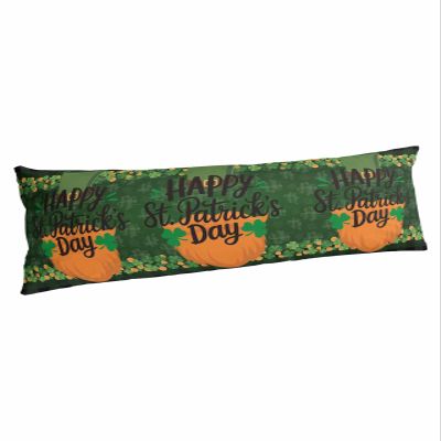 BOBOWUNY St. Patrick's Day Body Pillow Covers, Soft Bed Throw Pillowcases Breathable Cooling Long Lumbar Body Pillow Sham Cover for Bed Sofa 20x54 Gold Spring Green Buffalo Plaid Holiday