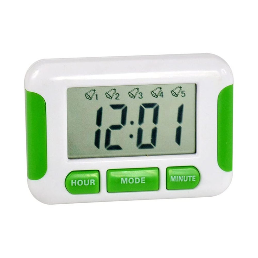 Digital Kitchen Timer Bell Alarm Clock Sleep Multifuctional Countdown 5 Groups Timer Kitchen Supplies (Color : Vert)