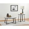 Pemberly Row Metal Round Coffee Table in White and Matte Black view 2