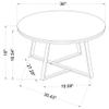 Pemberly Row Metal Round Coffee Table in White and Matte Black view 3
